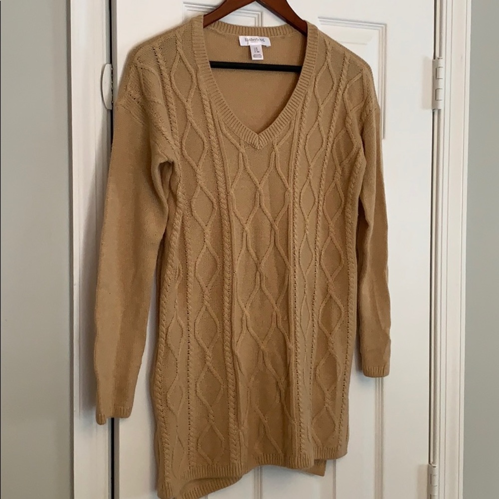 Motherhood of maternity tan sweater